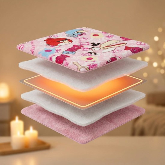 Килимок плюшевий Angry birds з підігрівом (рожевий)